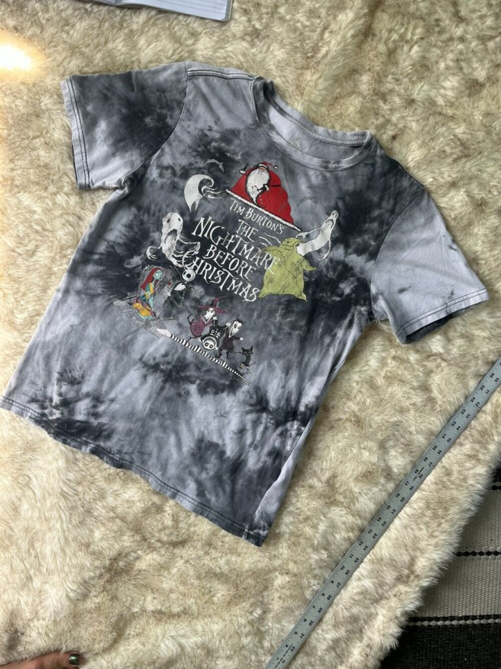 Nightmare Before Christmas Tie Dye Graphic Short Sleeve T-shirt